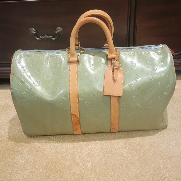 Louis Vuitton Vernis Green/Blue Keepall 45cm Carry-on Luggage - Travel Bags